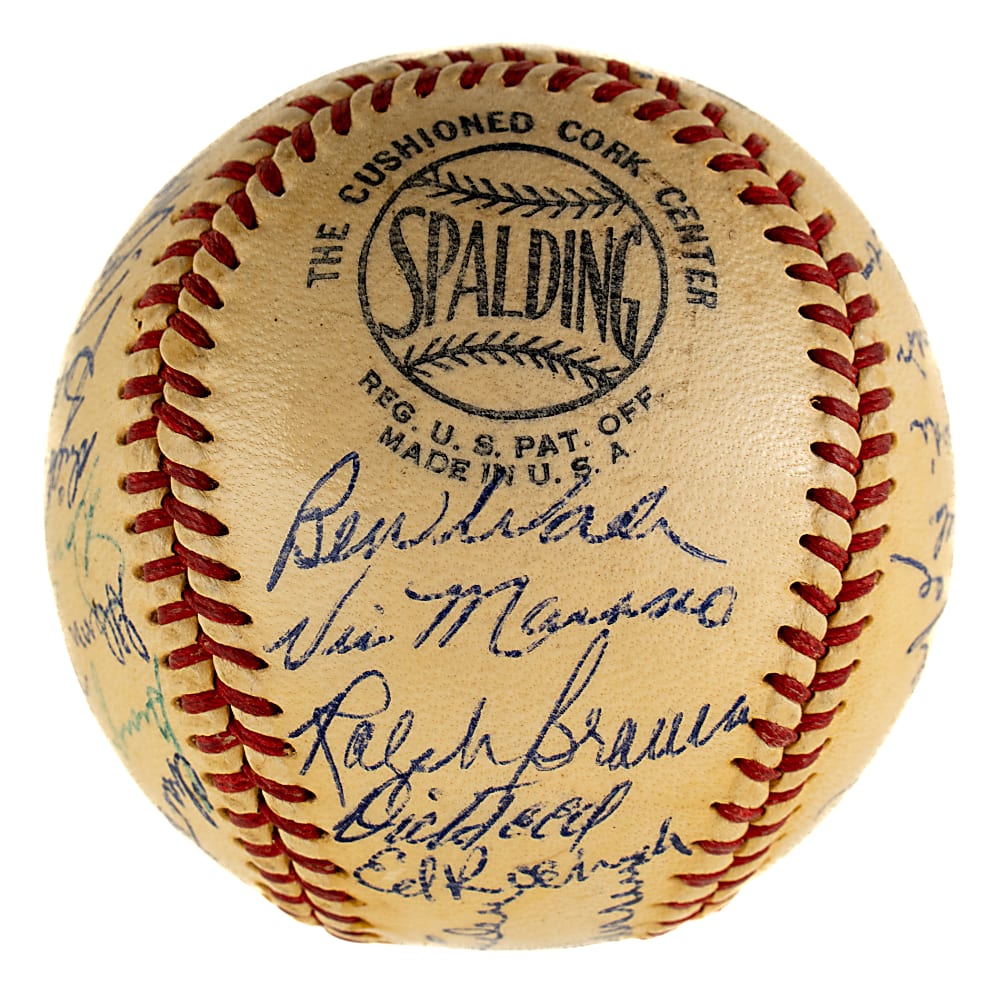 1953 Brooklyn Dodgers National League Champions Team-Signed Baseball with Jackie Robinson and Roy Campanella - JSA