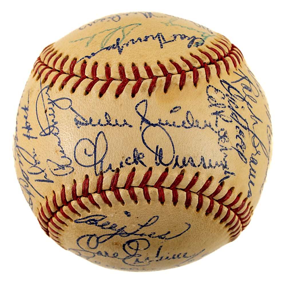 1953 Brooklyn Dodgers National League Champions Team-Signed Baseball with Jackie Robinson and Roy Campanella - JSA