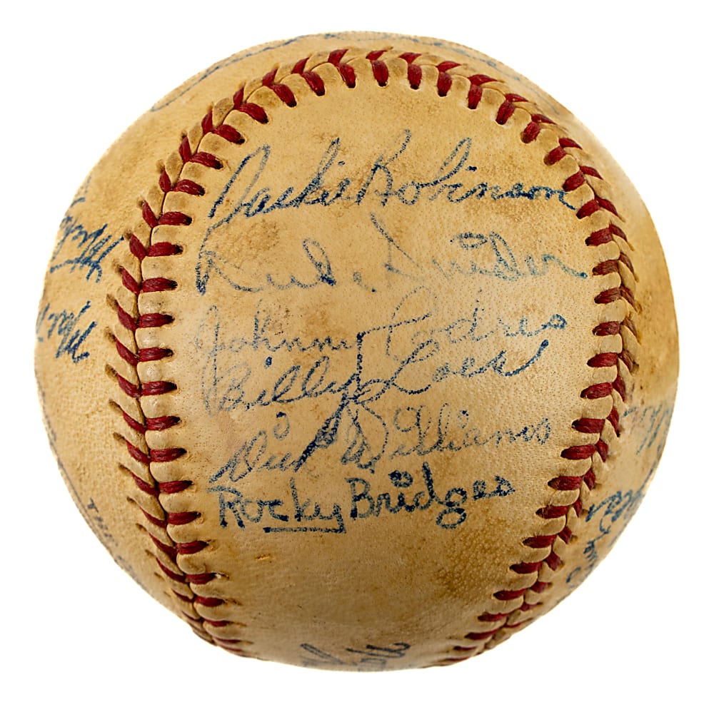 Early 1950s Brooklyn Dodgers Multi-Signed Baseball with Jackie Robinson, Gil Hodges, and Roy Campanella - JSA
