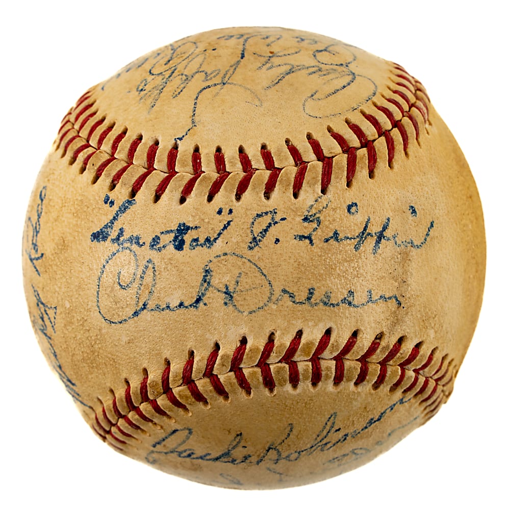 Early 1950s Brooklyn Dodgers Multi-Signed Baseball with Jackie Robinson, Gil Hodges, and Roy Campanella - JSA