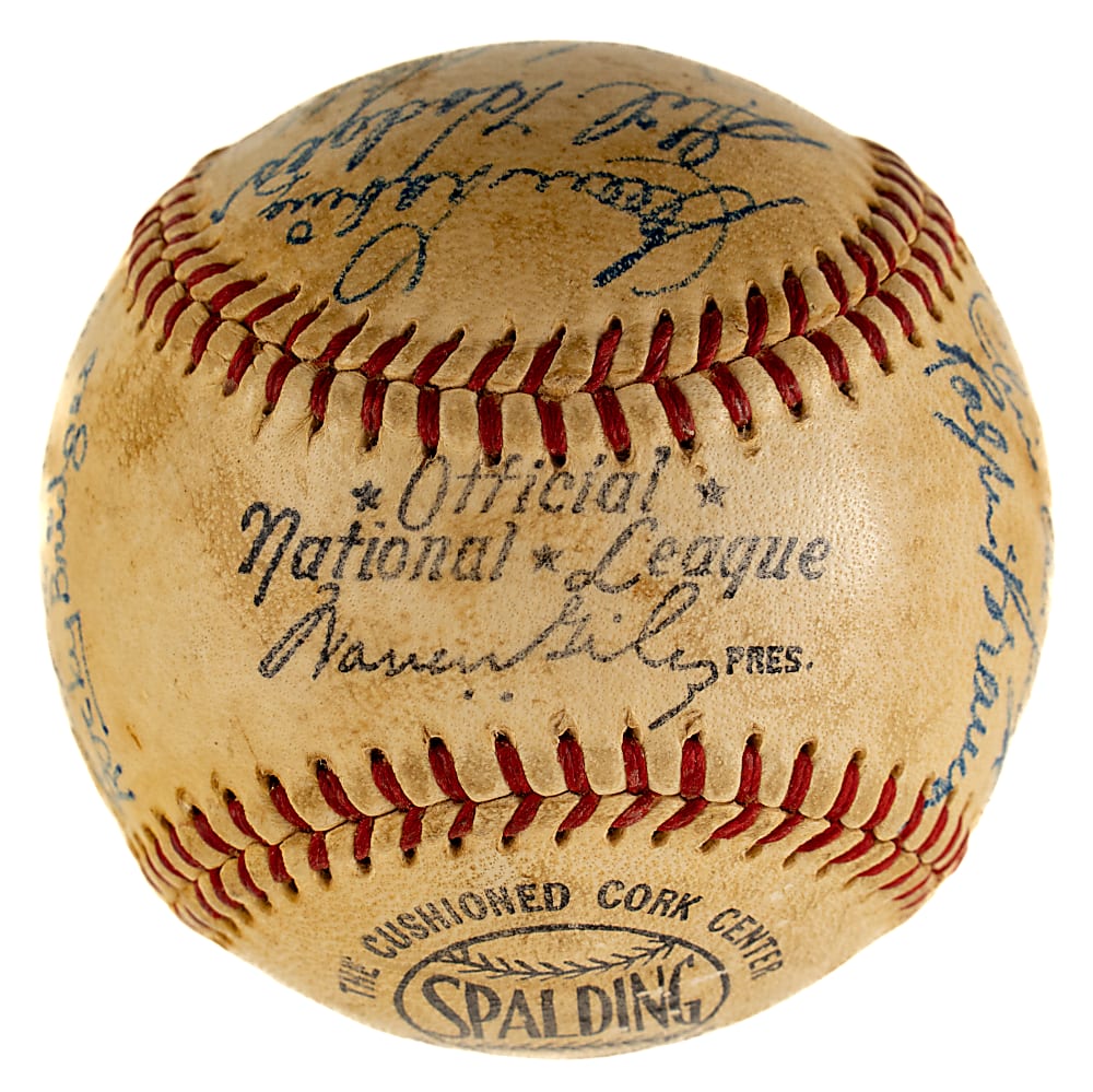 Early 1950s Brooklyn Dodgers Multi-Signed Baseball with Jackie Robinson, Gil Hodges, and Roy Campanella - JSA