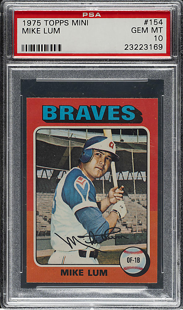 1975 Topps Mini #154 Mike Lum PSA GEM MINT 10