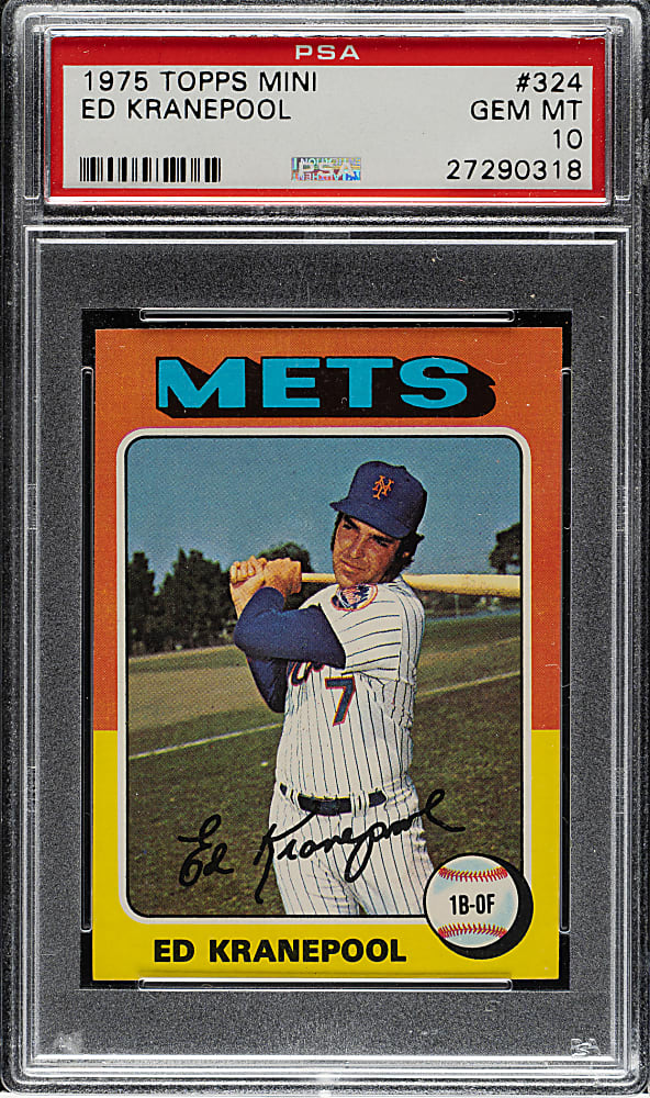 1975 Topps Mini #324 Ed Kranepool PSA GEM MINT 10