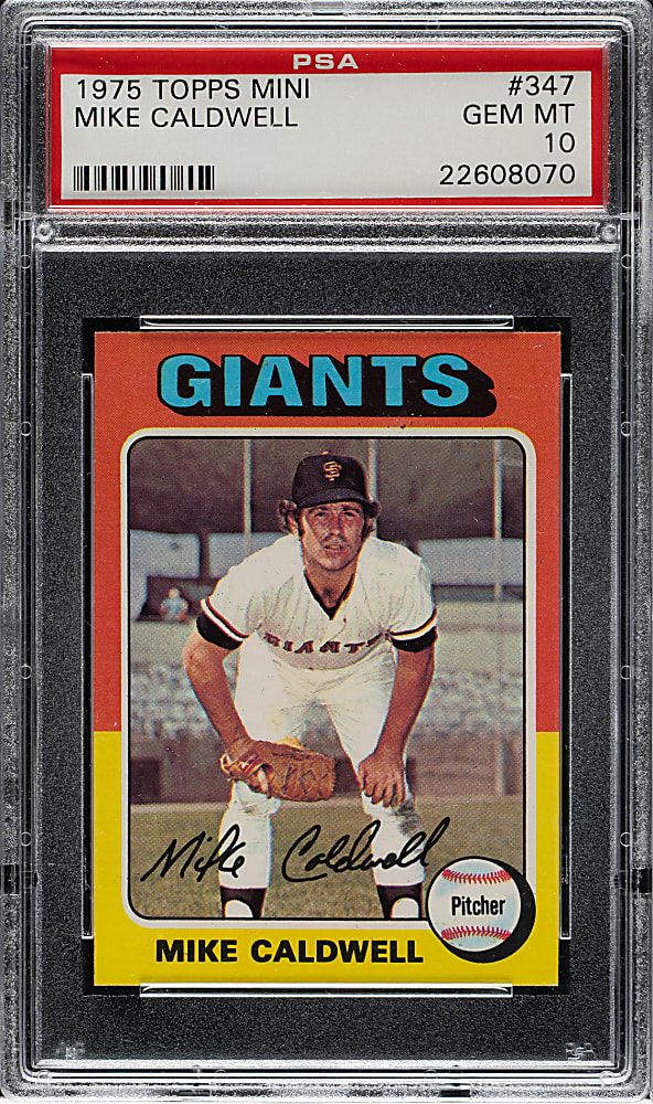 1975 Topps Mini #347 Mike Caldwell PSA GEM MINT 10