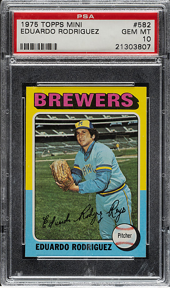 1975 Topps Mini #582 Eduardo Rodriguez PSA GEM MINT 10