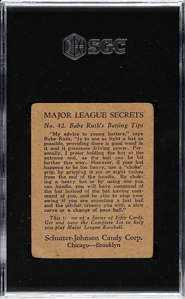 1935 R332 Schutter-Johnson Candy #42 Babe Ruth SGC POOR 1