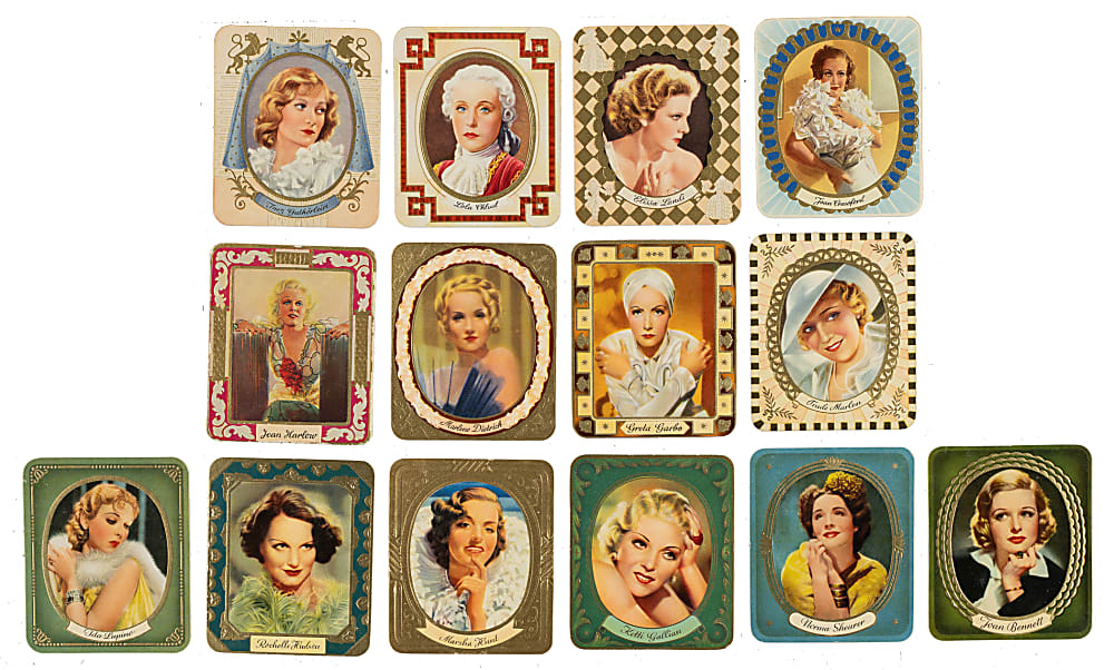 1934 to 1937 Garbaty Film Stars Collection (1,156) Including Near-Complete Sets