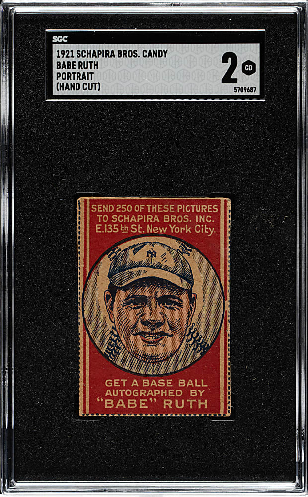 1921 Schapira Bros. Candy Babe Ruth Portrait SGC GOOD 2