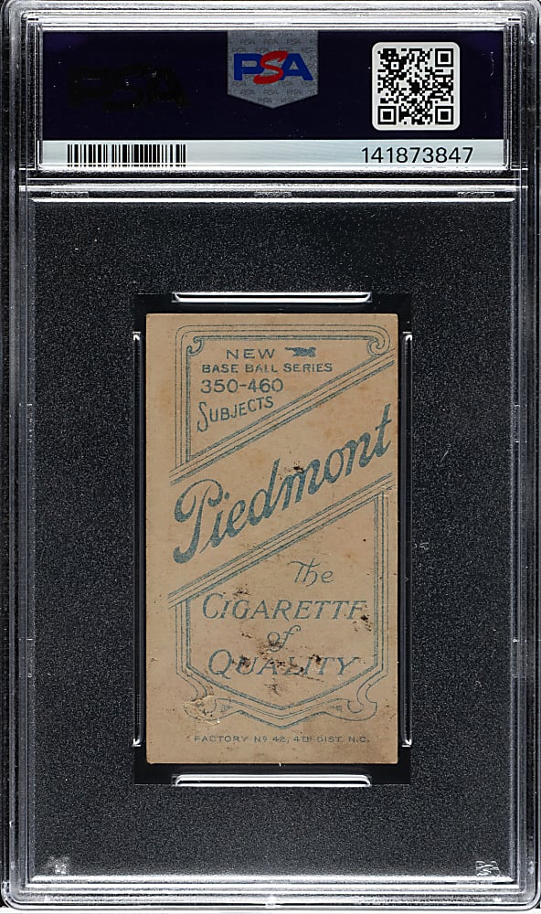 1909-1911 T206 White Border Ty Cobb Portrait Red Background PSA POOR 1 - Piedmont "Factory 42" Back