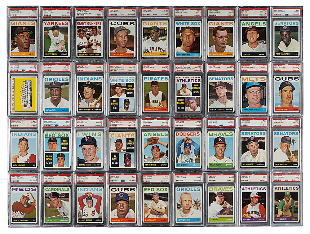 1964 Topps Complete Set (587) Including 100 PSA-Graded Cards