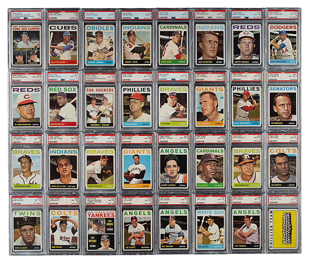1964 Topps Complete Set (587) Including 100 PSA-Graded Cards