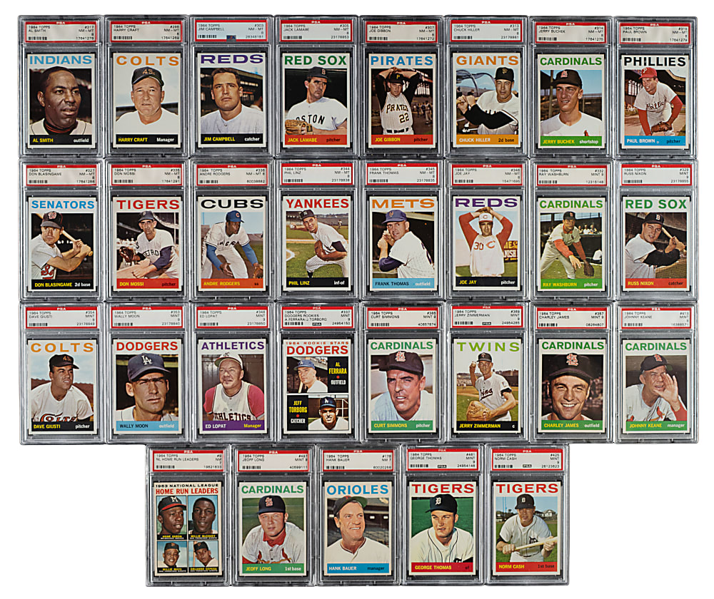 1964 Topps Complete Set (587) Including 100 PSA-Graded Cards