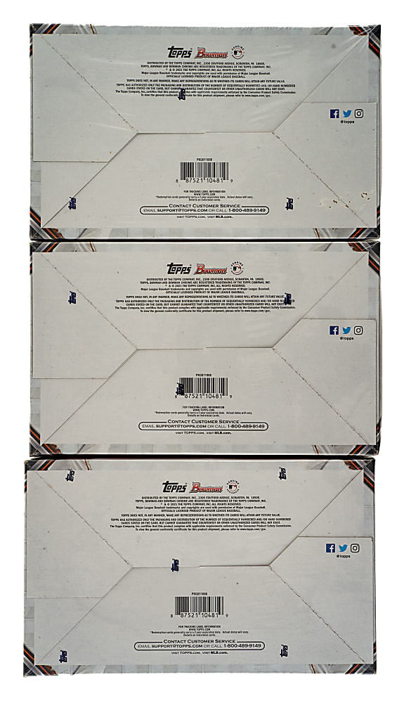 2021 Bowman Draft Factory-Sealed Unopened Super Jumbo Hobby Box Trio (3 Boxes, 15 Packs)