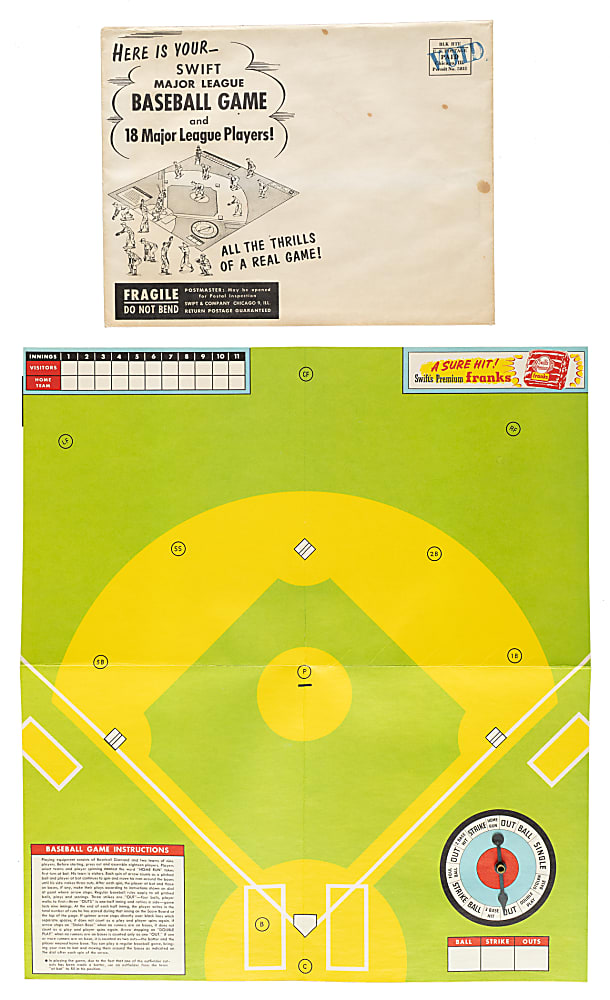 1957 F162 Swift Meats Complete Set (18) Plus Original Mailing Envelope and Game Board