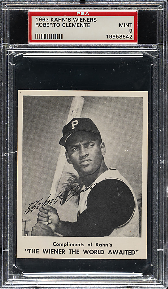 1963 Kahn's Wieners Roberto Clemente PSA MINT 9 - Highest Graded!