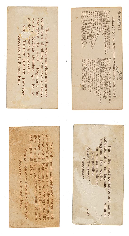 1888 N224 Kinney Bros. "Military Series" Near-Complete Set (540/622)