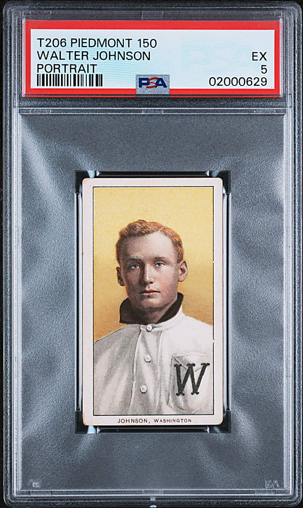 1909-1911 T206 White Border Walter Johnson Portrait PSA EX 5