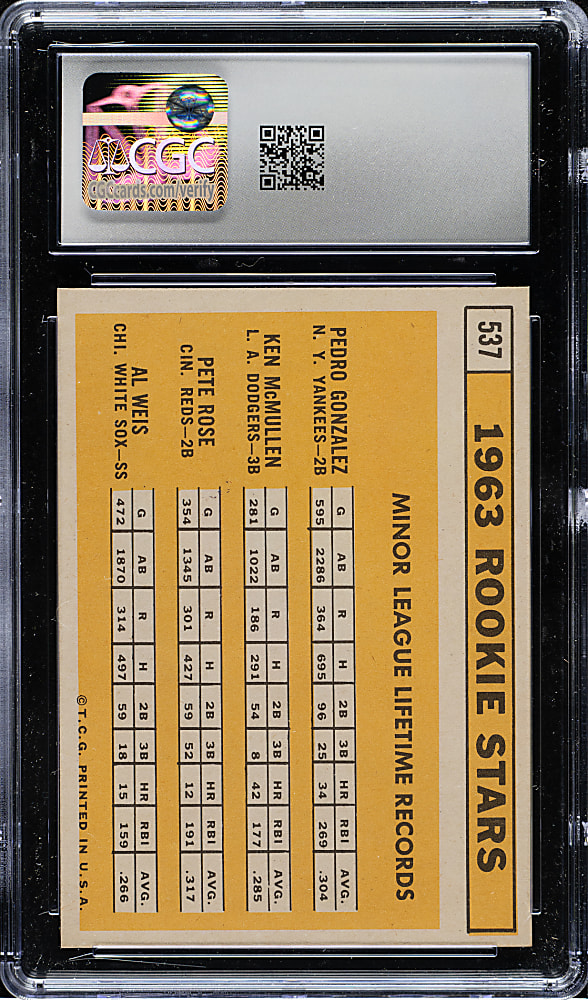 1963 Topps #537 Pete Rose Rookie CGC NM+ 7.5