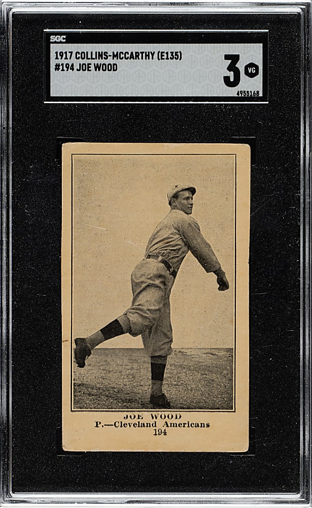 1917 E135 Collins-McCarthy #194 Joe Wood SGC VG 3