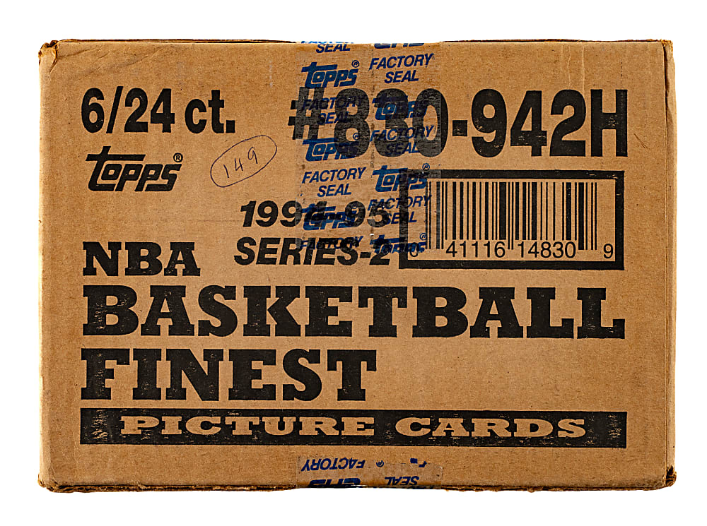 1994-1995 Topps Finest Basketball Second Series Factory-Sealed Unopened Hobby Case (6 Boxes, 144 Packs)