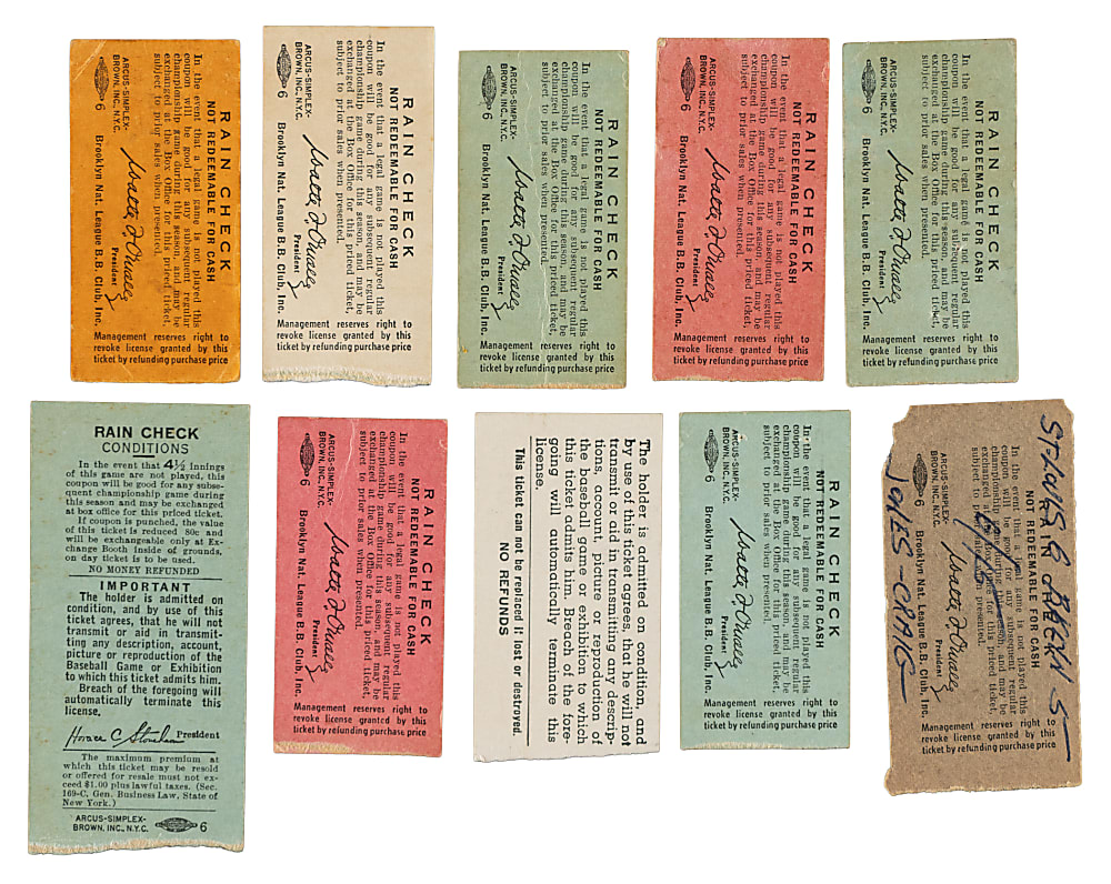 1957 Brooklyn Dodgers Ebbets Field Ticket Stub Collection (20) - Final Season in Brooklyn - Aaron, Snider, and Musial Home Runs
