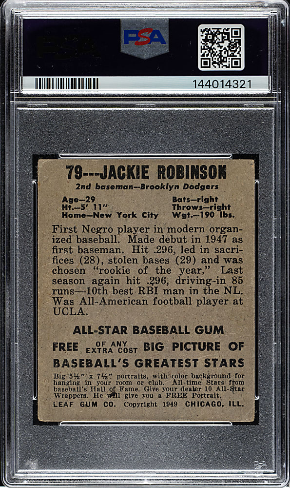 1948-1949 Leaf #79 Jackie Robinson Rookie PSA GOOD 2
