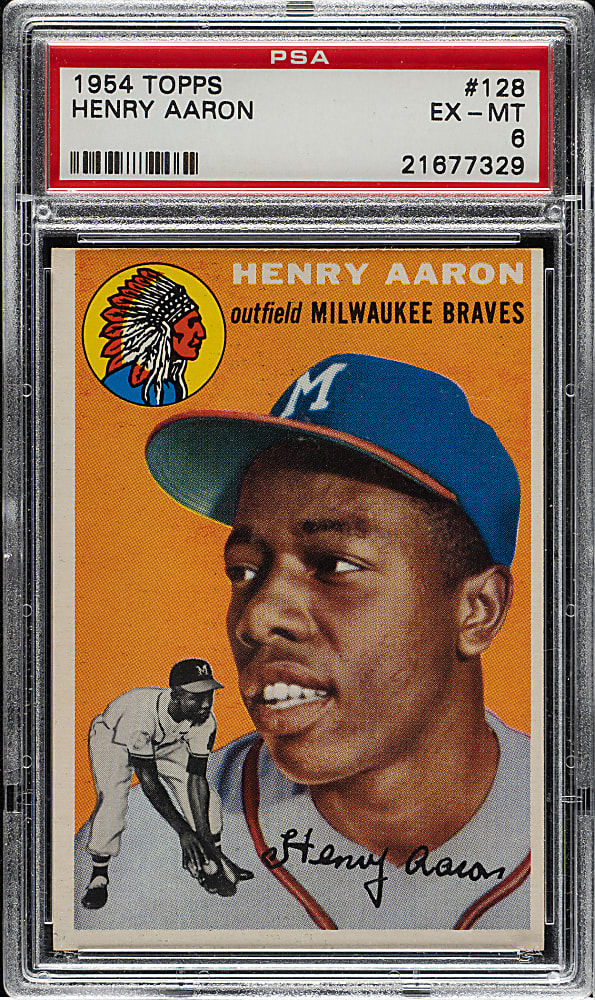 1954 Topps #128 Hank Aaron Rookie PSA EX-MT 6