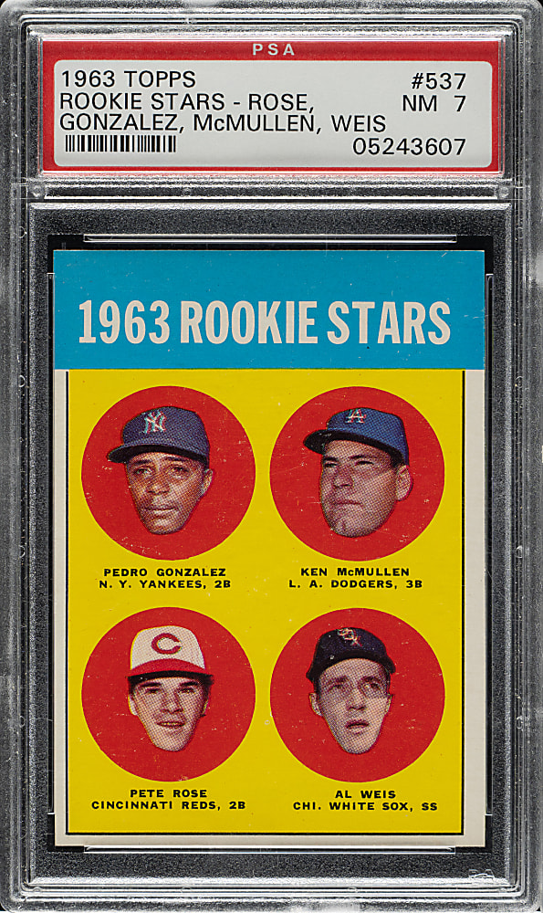 1963 Topps #537 Pete Rose Rookie PSA NM 7