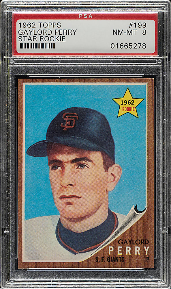 1962 Topps #199 Gaylord Perry Rookie PSA NM-MT 8