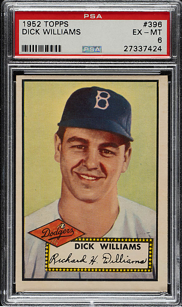 1952 Topps #396 Dick Williams Rookie High Number PSA EX-MT 6