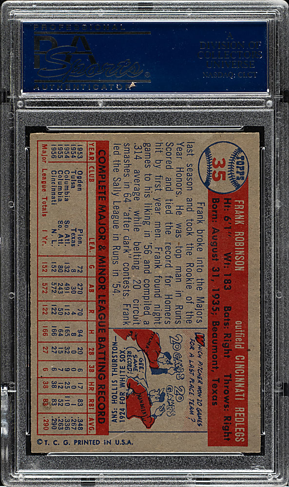 1957 Topps #35 Frank Robinson Rookie PSA NM 7