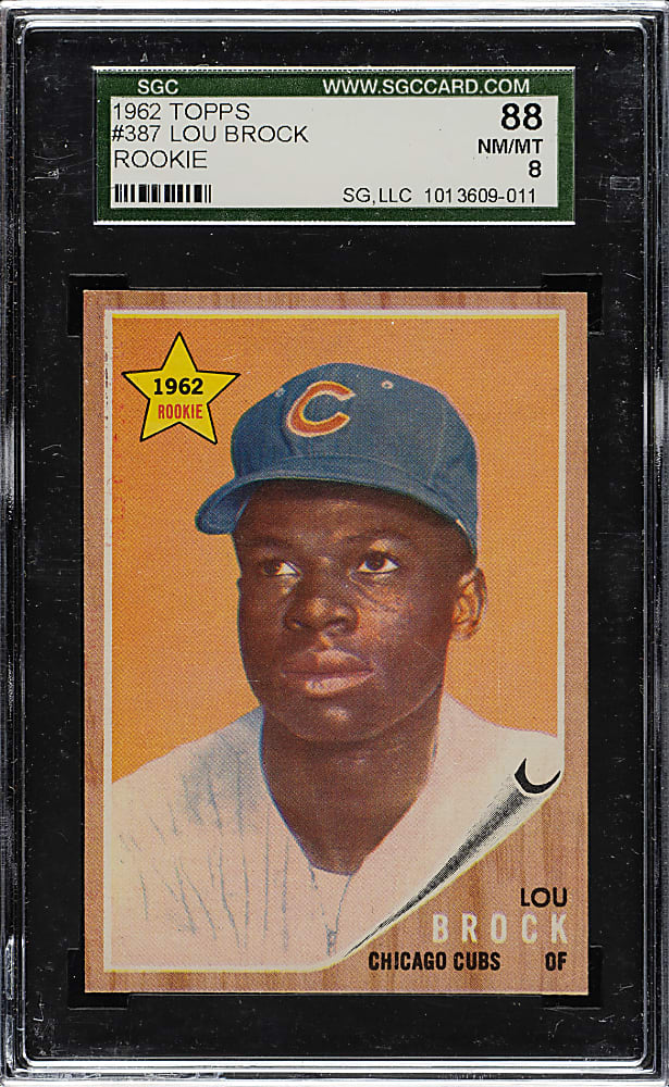 1962 Topps #387 Lou Brock Rookie SGC NM/MT 88