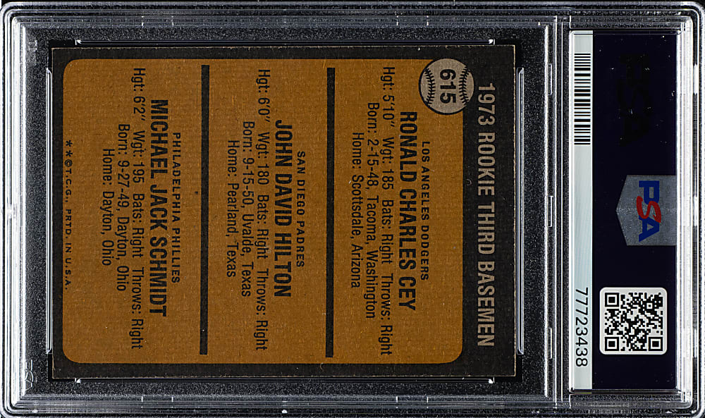 1973 Topps #615 Mike Schmidt Rookie PSA NM-MT 8