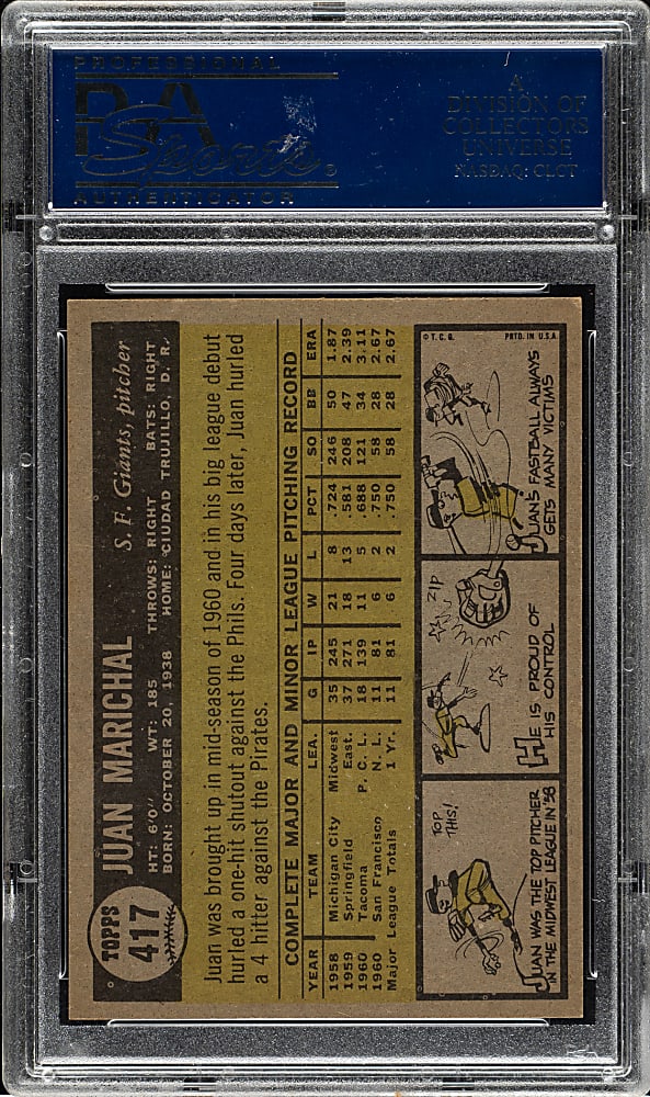 1961 Topps #417 Juan Marichal Rookie PSA NM-MT+ 8.5