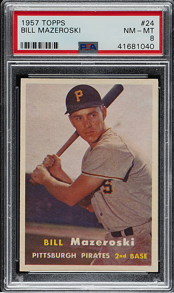 1957 Topps #24 Bill Mazeroski Rookie PSA NM-MT 8