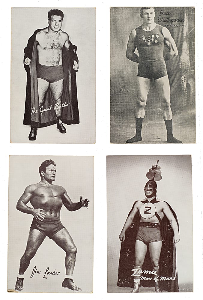 1920s to 1960s Exhibits Wrestling Collection (62) Including Near-Complete Set