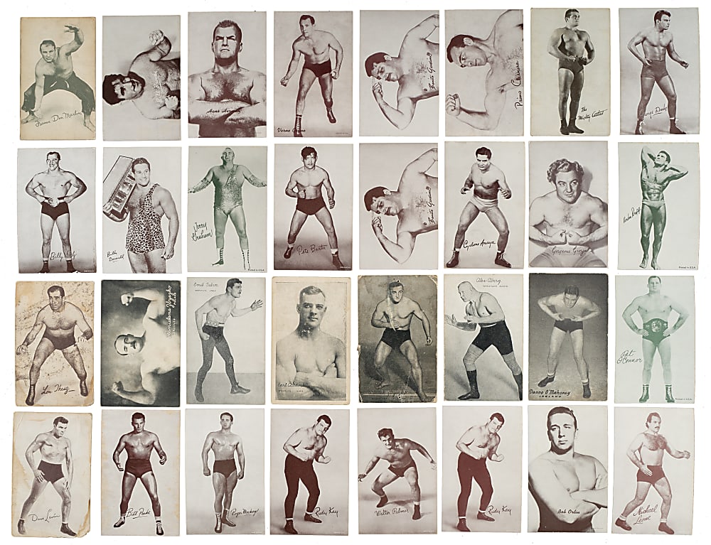 1920s to 1960s Exhibits Wrestling Collection (62) Including Near-Complete Set