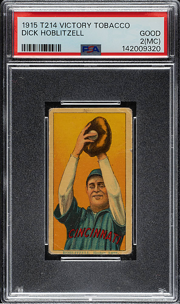1915 T214 Victory Tobacco Dick Hoblitzell PSA GOOD 2 (MC) - The Only Graded Example!