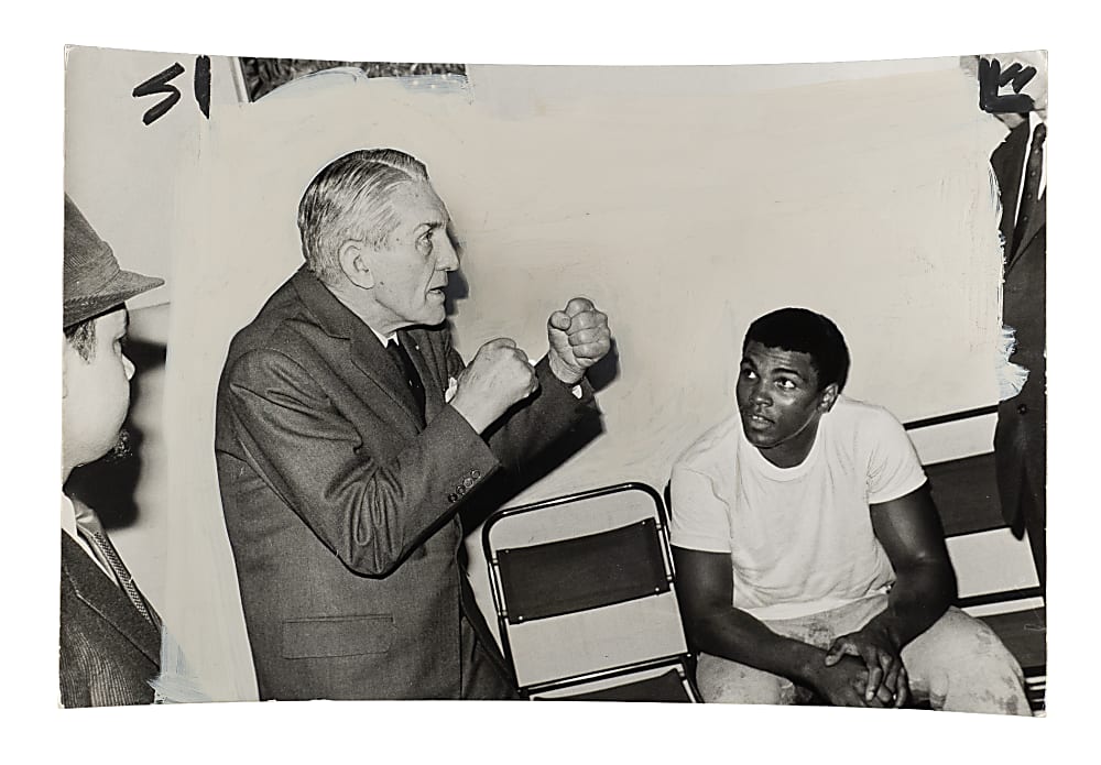 1966 Georges Carpentier and Cassius Clay (Muhammad Ali) Original Sunday Telegraph Photograph PSA/DNA Type I