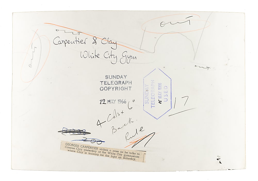 1966 Georges Carpentier and Cassius Clay (Muhammad Ali) Original Sunday Telegraph Photograph PSA/DNA Type I