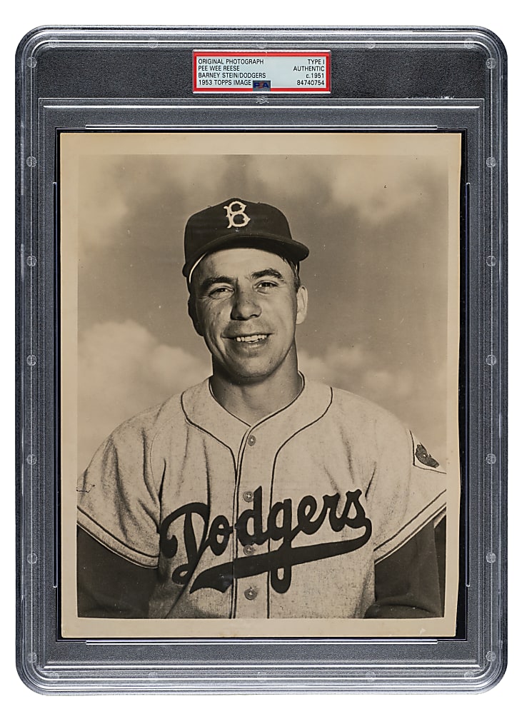 Circa 1951 Pee Wee Reese Original Barney Stein Brooklyn Dodgers Photograph PSA/DNA Type I - Image Used For 1953 Topps Card