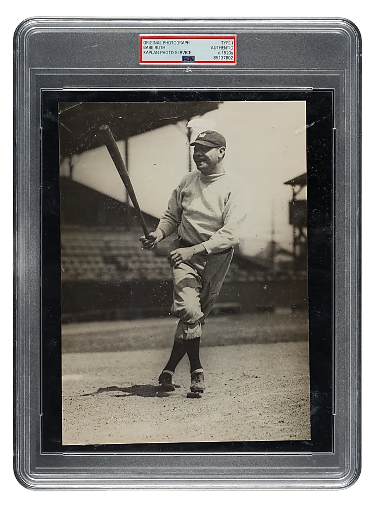 Circa 1920s Babe Ruth Original Kaplan Photo Service Photograph PSA/DNA Type I