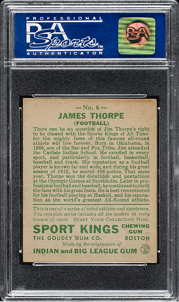 1933 R338 Sport Kings #6 Jim Thorpe PSA EX 5