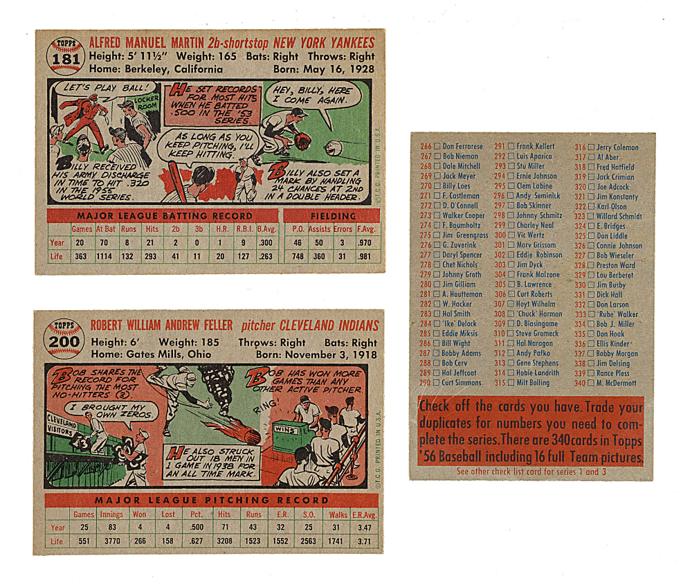 1956 Topps Near-Complete Set (338/340) Including 79 PSA-Graded Cards