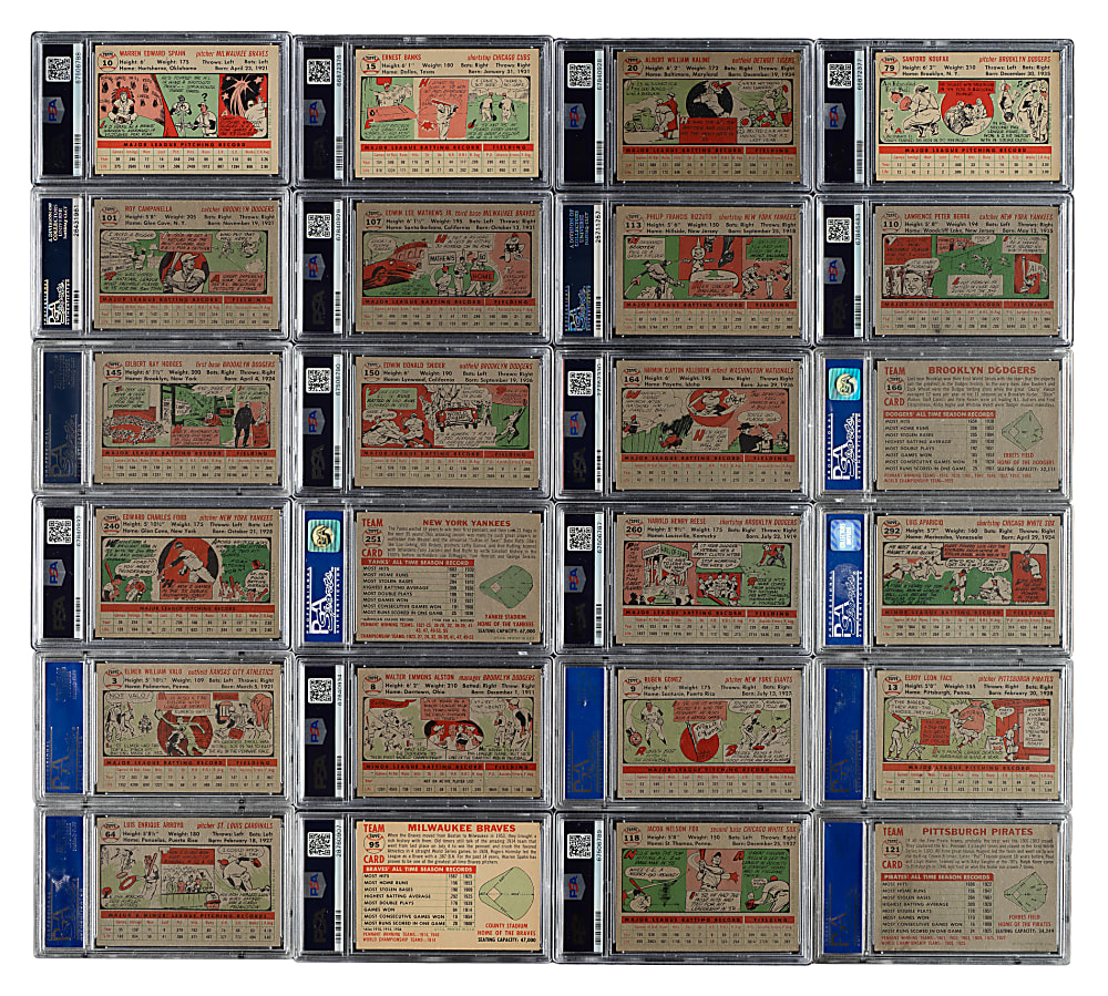 1956 Topps Near-Complete Set (338/340) Including 79 PSA-Graded Cards