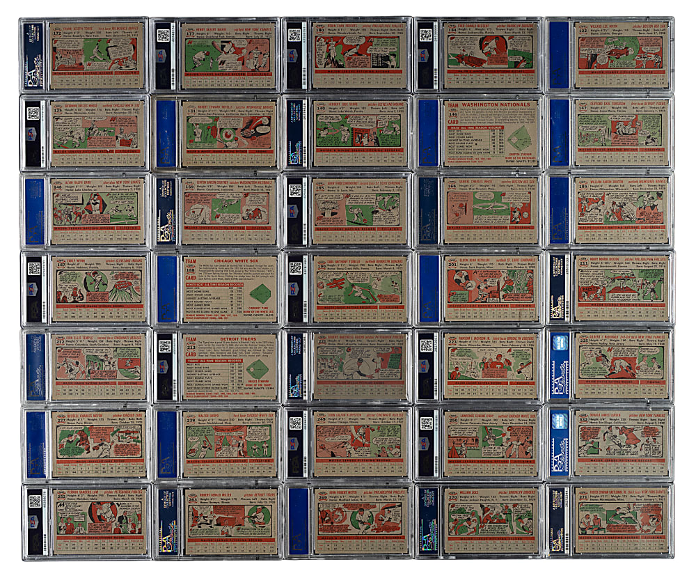 1956 Topps Near-Complete Set (338/340) Including 79 PSA-Graded Cards
