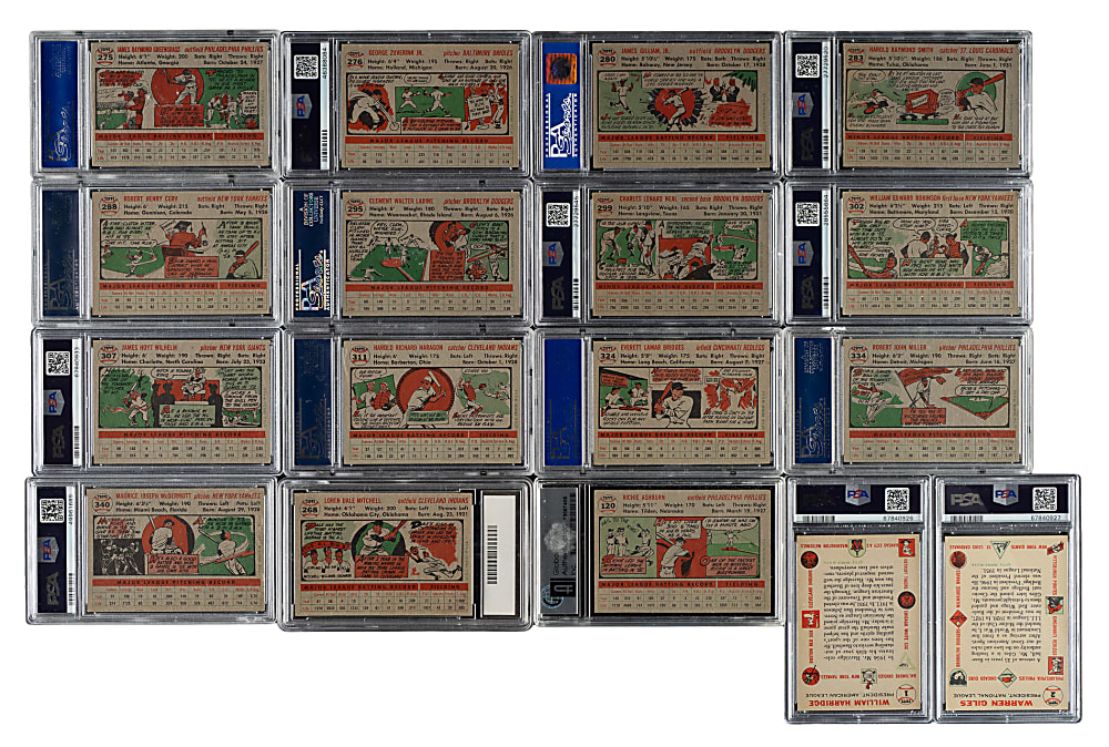 1956 Topps Near-Complete Set (338/340) Including 79 PSA-Graded Cards
