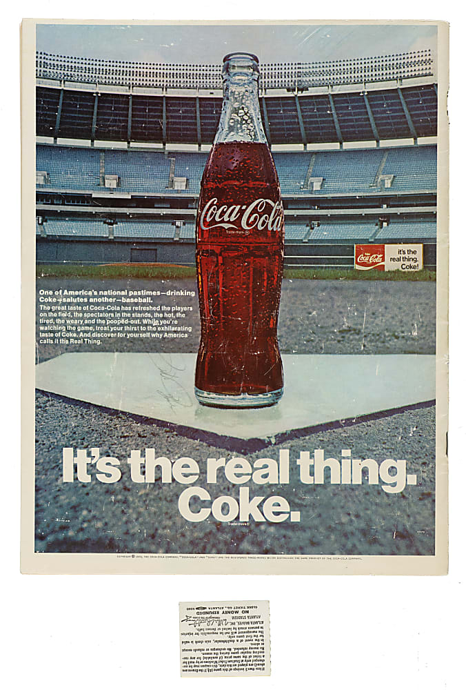 Hank Aaron 715th Home Run Ticket Stub, Program and Certificate