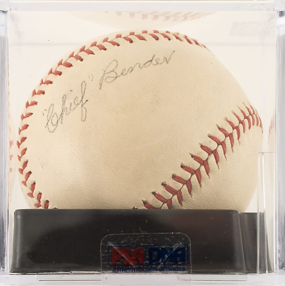 Chief Bender Single-Signed Baseball PSA/DNA NM-MT 8 Autograph Grade