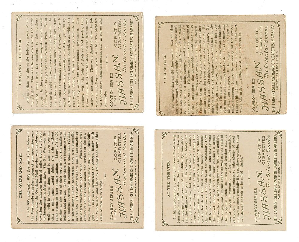 1910 T53 Hassan "Cowboy Series" Complete Set (49) Plus 57 Duplicates
